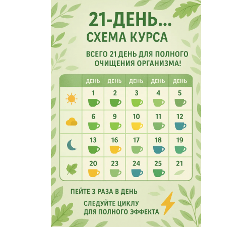 Valverbe BIO очищающий фиточай 21 день Италия органический детокс чай