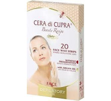 Cera di Cupra, Полоски для удаления волос на лице и деликатных участках тела, 20 полосок + 2 салфетки после депиляции, эффективно удаляет ненужные волосы, дерматологически протестировано