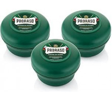Мыло для бритья Proraso в освежающей чаше, 3 x 150 мл, мыло для бритья для бороды, обогащенное эвкалиптовым маслом и ментолом, производство Италия