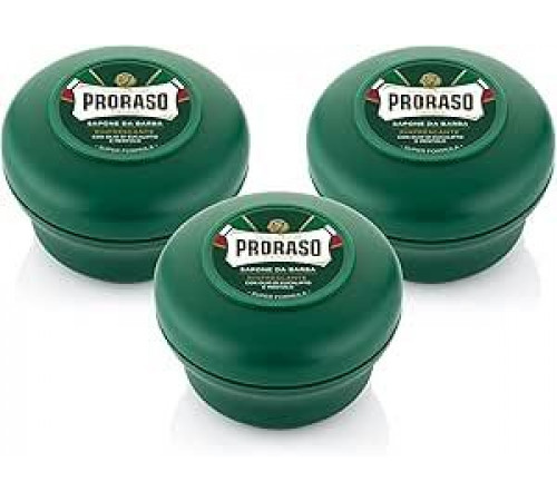 Мыло для бритья Proraso в освежающей чаше, 3 x 150 мл, мыло для бритья для бороды, обогащенное эвкалиптовым маслом и ментолом, производство Италия