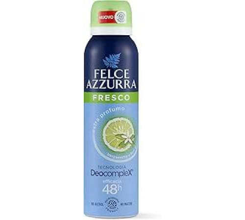 Felce Azzurra - Дезодорант для мужчин и женщин Fresh Spray, инновационная мягкая формула против неприятных запахов для 48 часов длительной свежести - Экстрапарфюмированные дезодоранты без спирта, без пятен, 150 мл