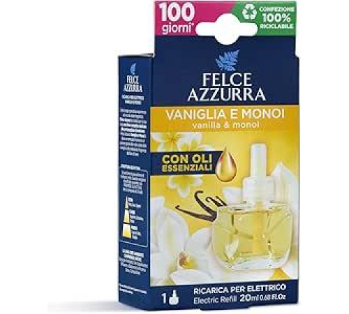 Сменный блок Felce Azzurra светящегося электрического диффузора Golden Vanilla