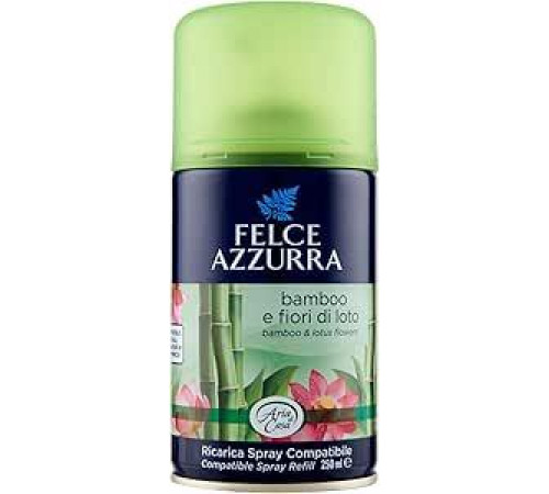 Felce Azzurra - Спрей с цветком бамбука и лотоса, сменный освежитель воздуха для автоматического диффузора освежителя воздуха, мгновенный освежитель воздуха для длинных помещений, диффузоры для освежителей воздуха, 250 мл