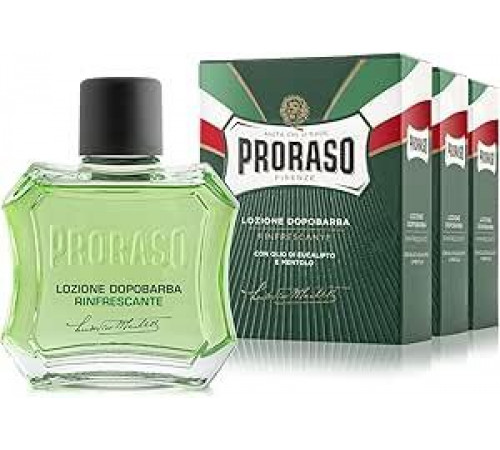 Мужской освежающий лосьон после бритья Proraso, 3 x 100 мл, лосьон с эвкалиптовым маслом и ментолом для нанесения после бритья, производство Италия.