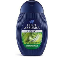 Felce Azzurra - Power Sport Energizing Shower and Shampoo для мужчин, Шампунь и пена для душа 2 в 1 Свежий и ароматный, Очищающий гель для тела и волос, Лимон, Шалфей и Мандарин, 250 мл