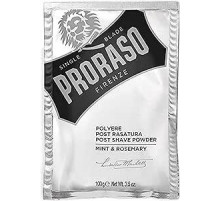 Proraso Post Shaving Powder Mint & Rosemary, 100 г, мужская пудра для бороды с успокаивающим и освежающим эффектом, освежающее средство после бритья, производство Италия