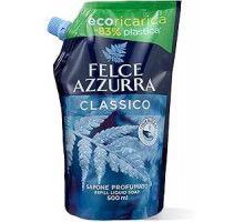 Felce Azzurra - Refill жидкое мыло для рук и лица, классическое ароматизированное, дезинфицирующее и увлажняющее мыло для рук и очищающий гель для лица для ежедневной гигиены, нежное и дерматологически протестировано, 500 мл