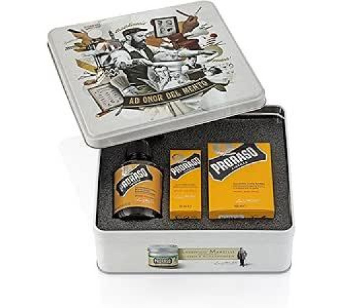 Мужской набор для бороды Proraso Wood and Spice, идеальный подарочный набор для мужчин, содержащий шампунь 200 мл, масло 30 мл и бальзам для бороды 100 мл, производство Италия.