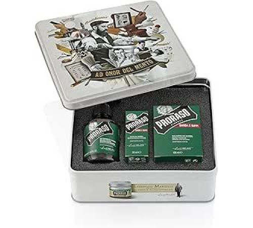 Освежающий мужской набор для бороды Proraso, идеальный подарочный набор для мужчин, содержащий шампунь 200 мл, масло 30 мл и бальзам для бороды 100 мл, производство Италия.