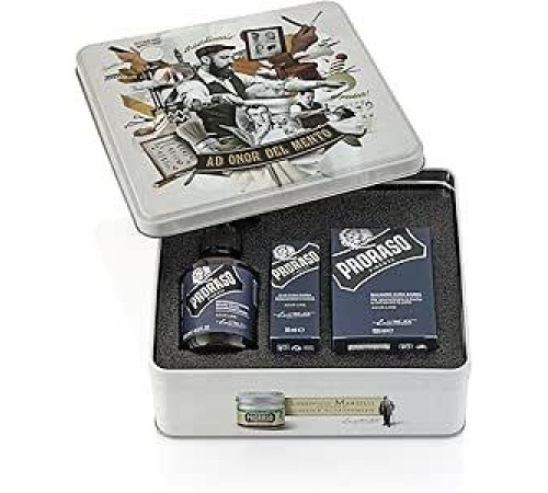 Набор для бороды Proraso Azur Lime, мужской подарочный набор со средством для чистки бороды, 200 мл, маслом для ухода за бородой 30 мл и бальзамом для ухода за бородой 100 мл, мужской подарочной коробкой для бороды, рождественским подарочным набором, сдел