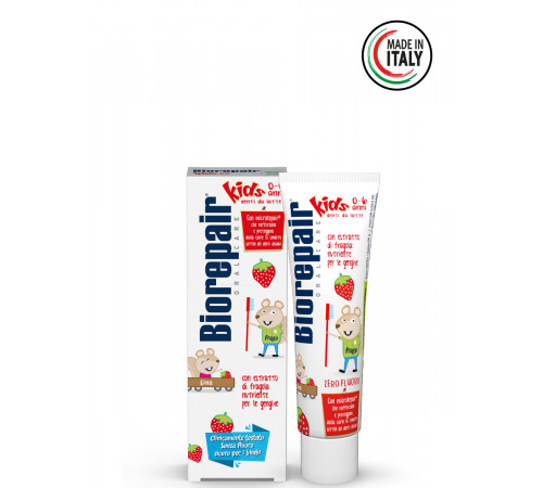 Зубная паста Biorepair Junior Kids Microrepair для детей 0-6 лет со вкусом клубники