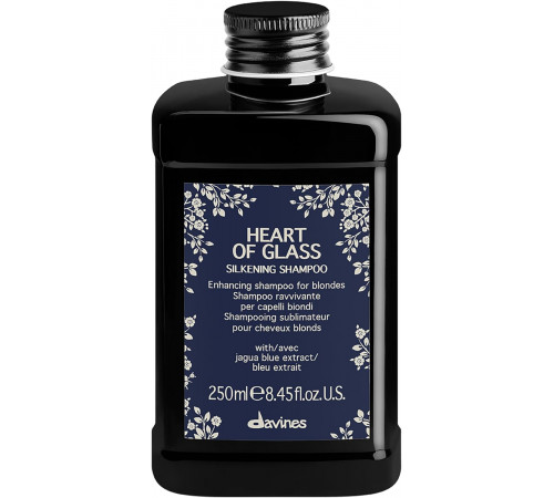 Davines Heart of Glass Silkening Chelating Шампунь - Шампунь для волос biondi naturali, decolorati o con mèches - Deterge senza appesantire - Ideale для uso frequente - 250 ml