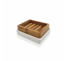 Мыльница из бамбука и керамики