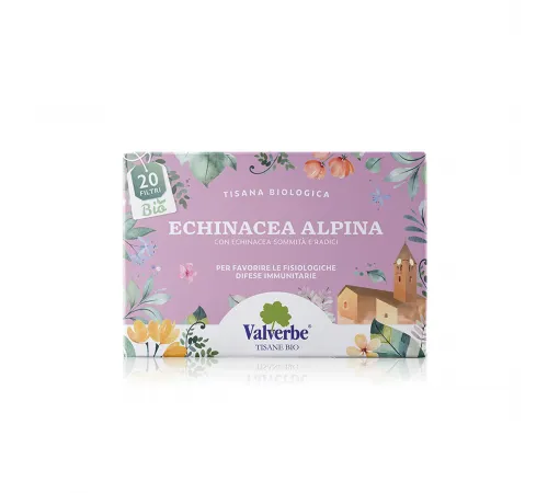 Valverbe BIO Echinacea Alpina органический чай с эхинацеей горной сосной мятой и тимьяном 20 пакетиков